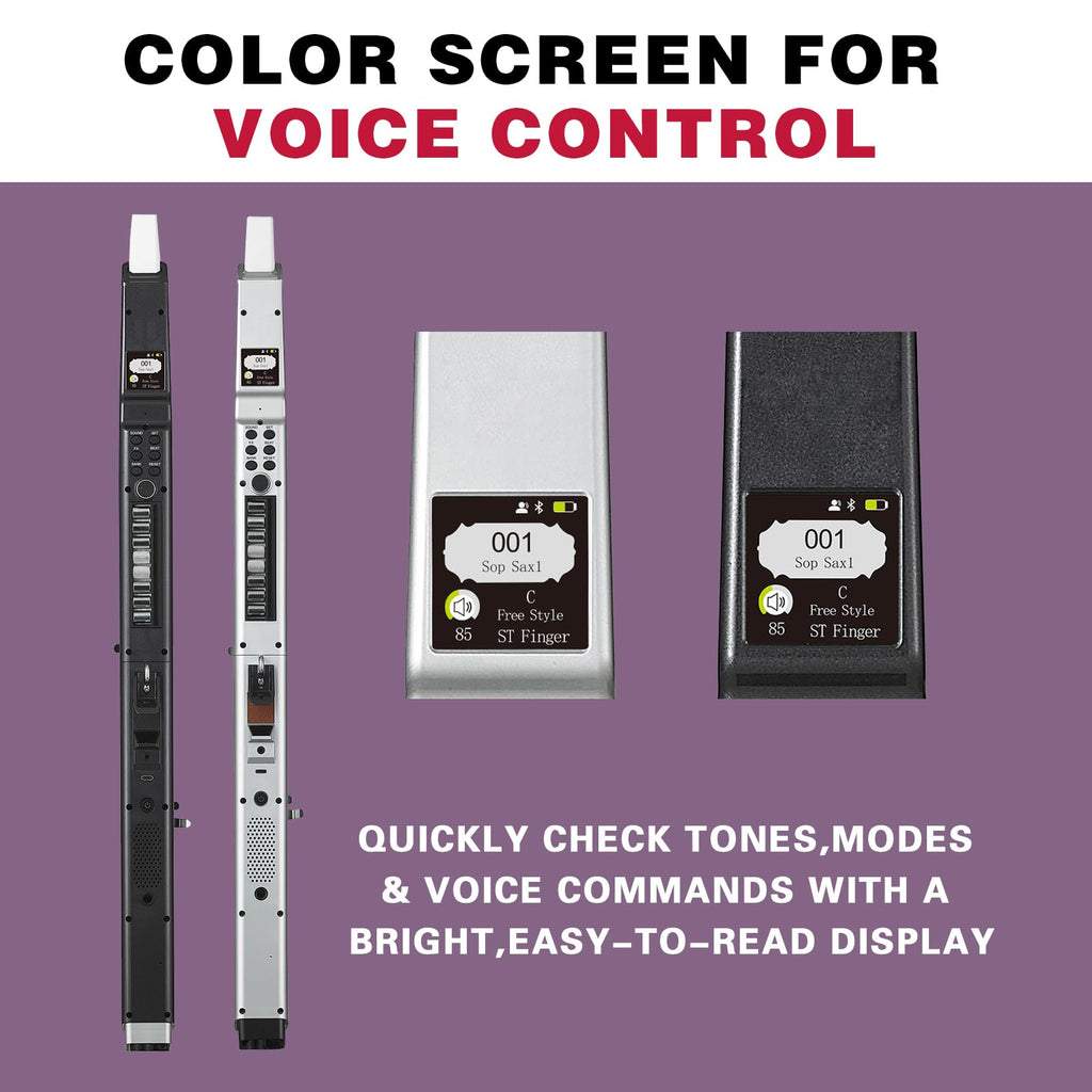 AP 500 Pro Electronic Wind Instrument with Dual Timbres, 120 Tones, Touch Bend Plate, OLED Display, Built-in OTG, Voice Control Digital Saxophone For Practice or Performance (Sliver)