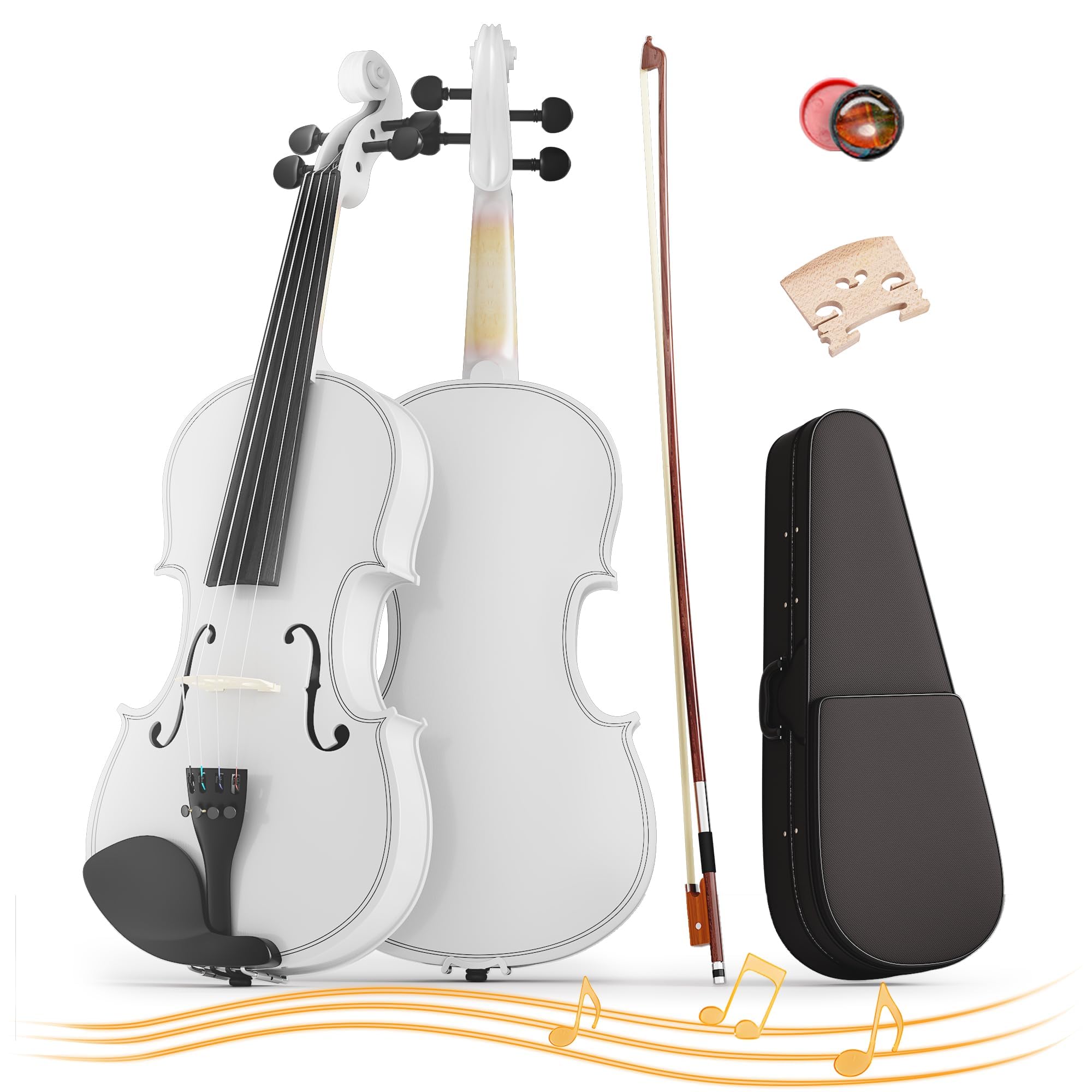 Beginner Violin 4/4, Full Size Violin for Adults, Teens, Student, Acoustic Fiddle Kit with Hard Case,Tuner,Mute,Shoulder Rest,Extra Strings,Cleaning Cloth,Learners Age 12+ (Reddish Brown)