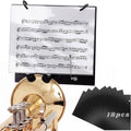 1 Set Trumpet Lyre, Trombone Lyre with 18 Pcs Double-sided Flip Folder, 2 Silicone Clip, Marching Band Music Flip Folders for Cornet, Baritone and Marching Band Brass Instrument Accessory
