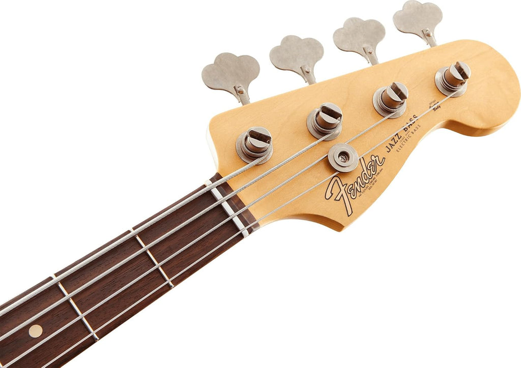Fender Flea Jazz Bass - Roadworn Shell Pink Bundle with Gig Bag, Strap, Instrument Cable, and Guitar Cleaning Kit