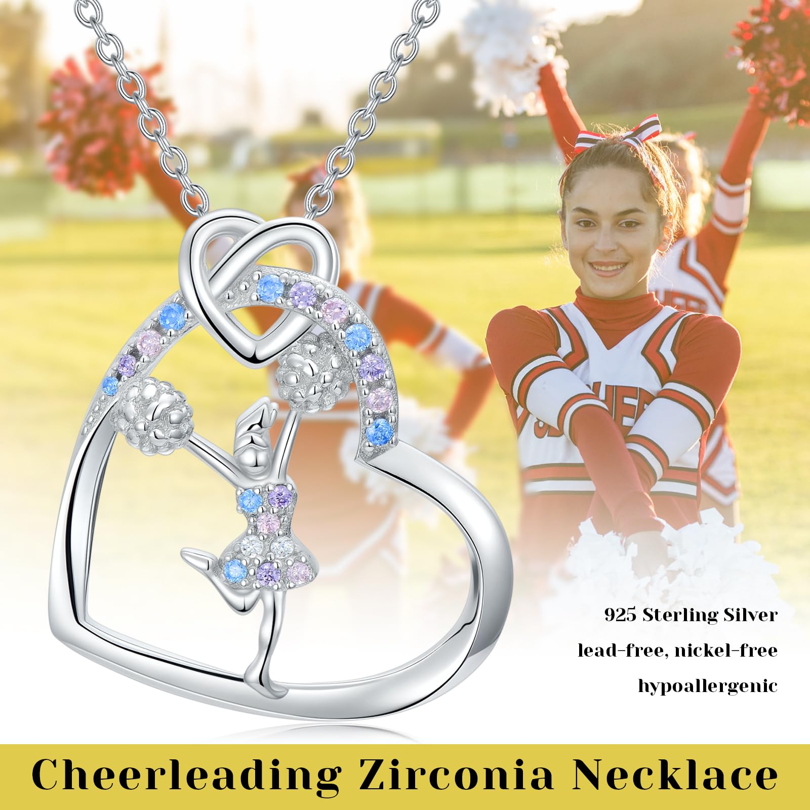Sport/Music Necklace for Women 925 Sterling Silver Crystal Pendant Tree of Life Jewelry Gifts for Sport Players