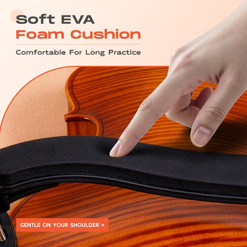 Ergonomic Violin Shoulder Rest for Students & Beginners – Lightweight Adjustable Fit for 4/4 & 3/4 Violins – Soft EVA Padding, Secure Silicone Feet
