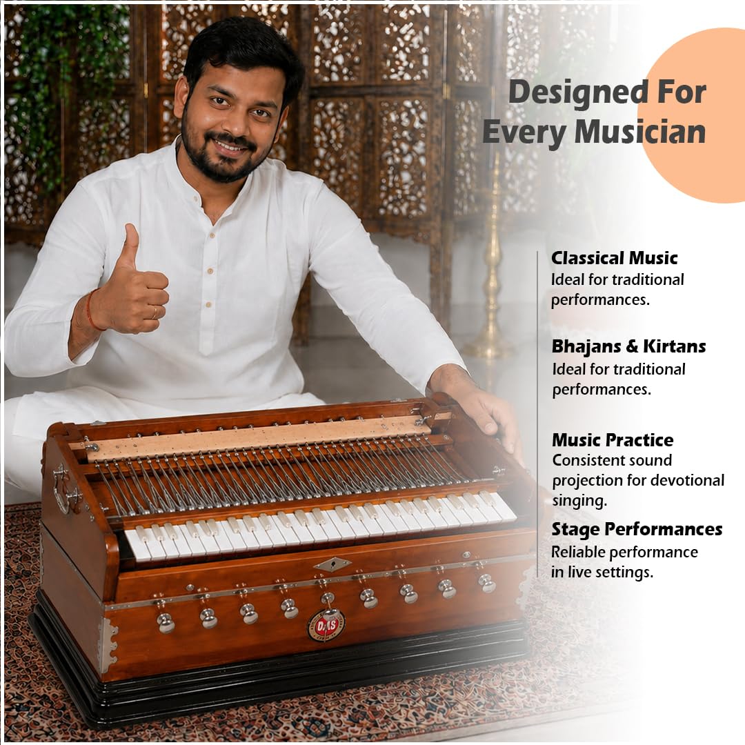 VRINDAVANBAZAAR.COM Standard Quality Harmonium, Comes with a Bag -Vrindavan Bazaar (Standard Quality)