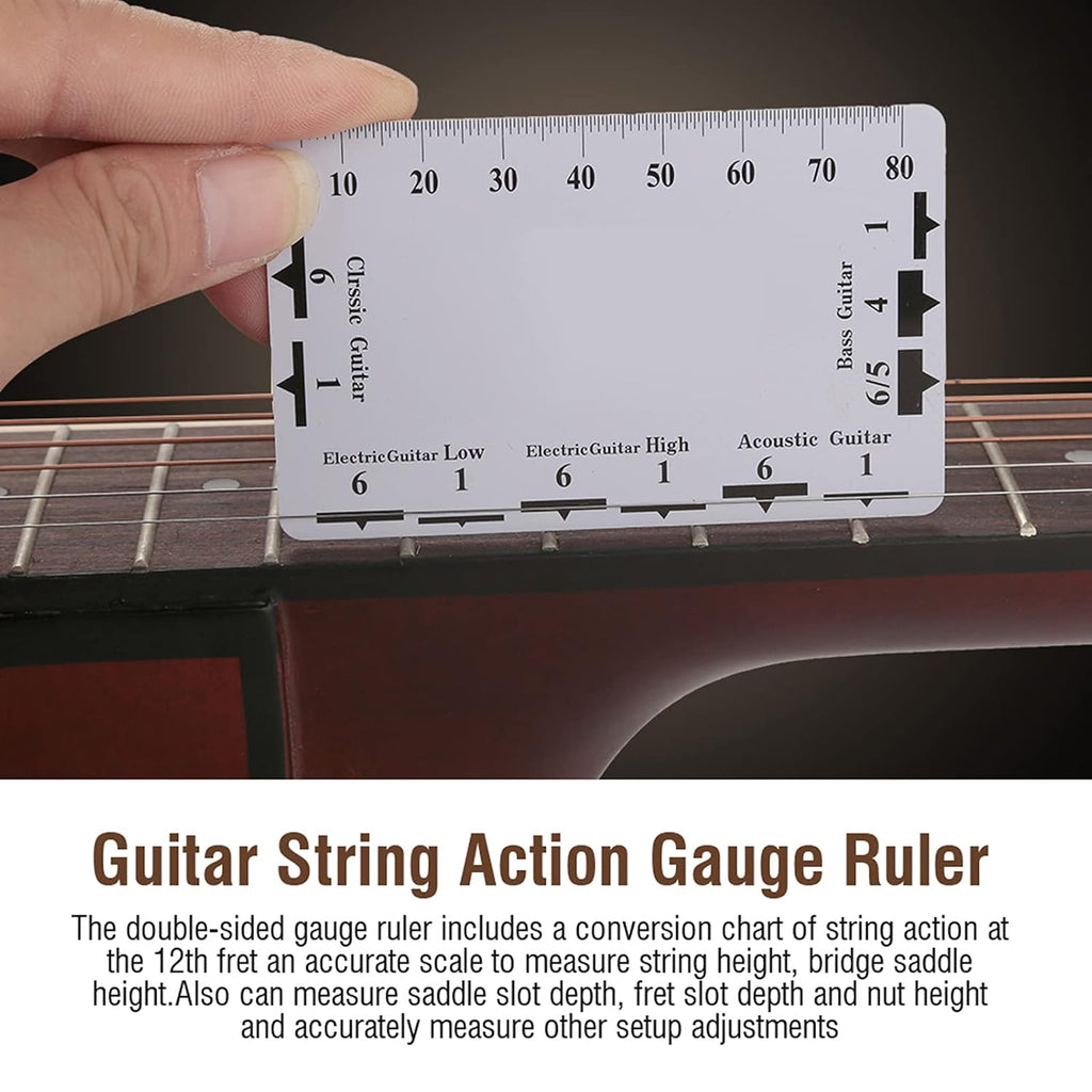 Guitar String Action Gauge Ruler Measuring Tools Guitar Accessories 2Pcs
