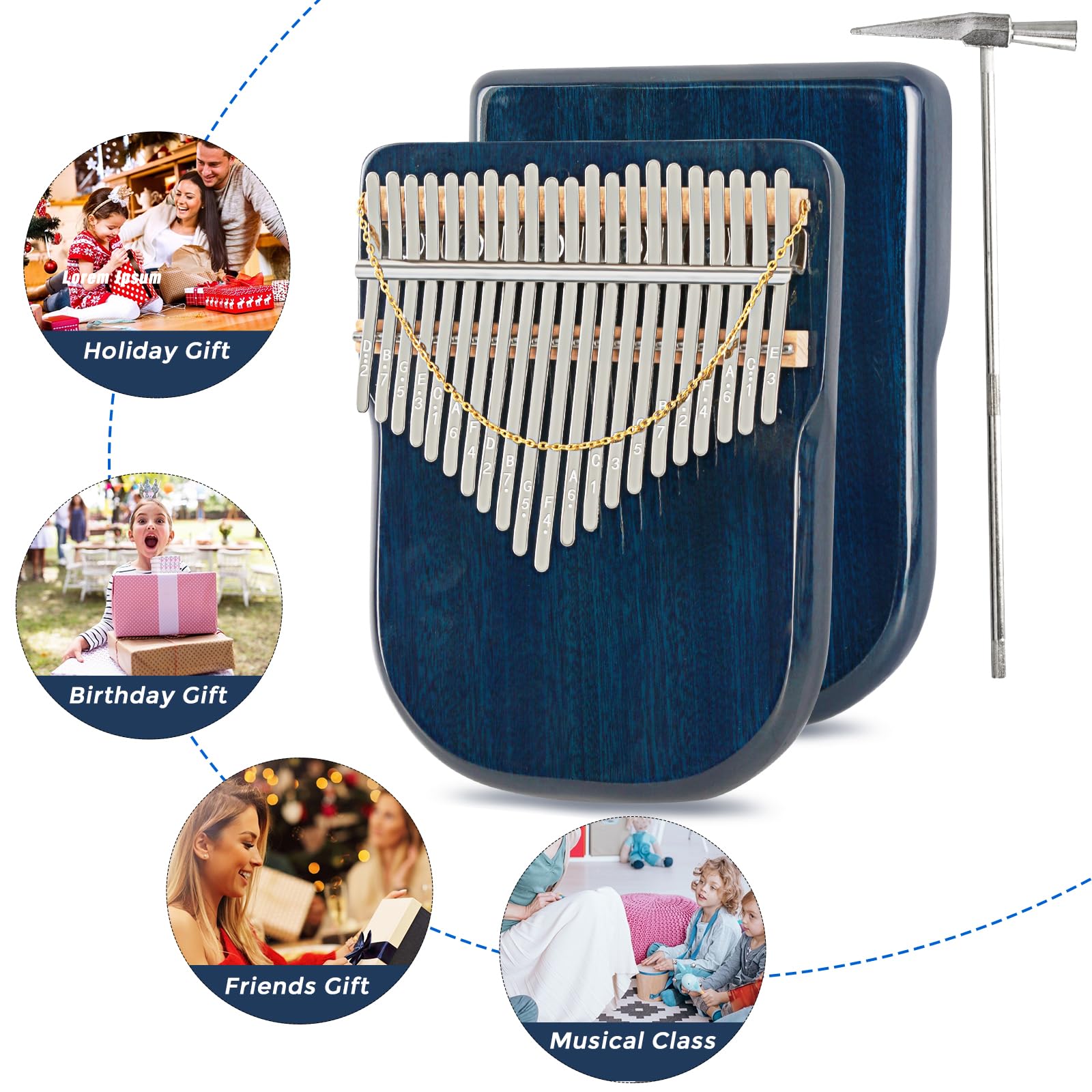 EASTROCK 17 Key Electric Kalimba Thumb Piano Built-in Pickup Professional Electric Kalimba Finger Piano for Kid Adults Beginners Professional (Mahogany Hand Rest EQ)