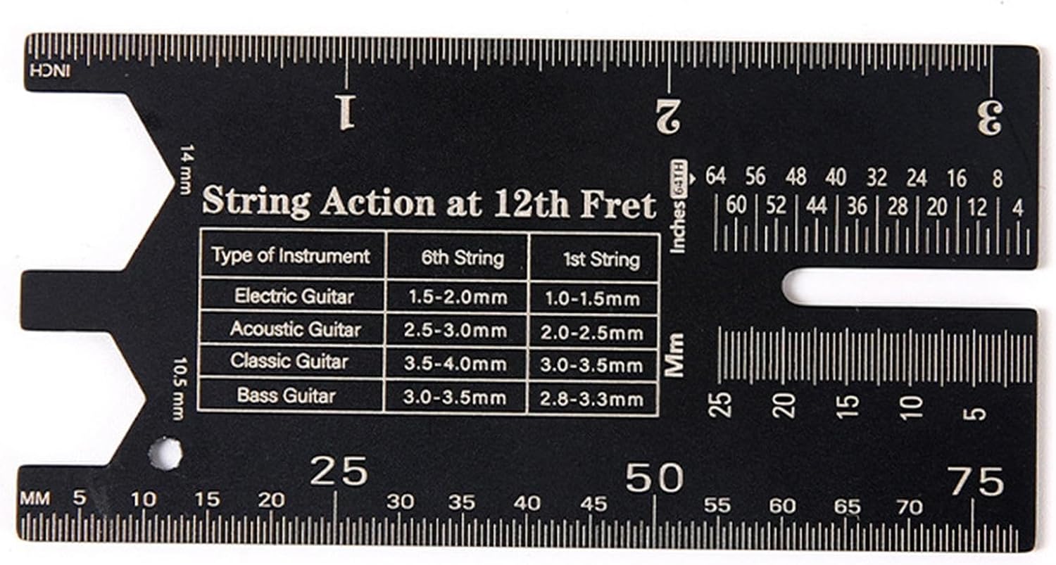 String Action Ruler Precision Setup Tools | Fretboard Radius Gauge Luthier Tools for Performance Measurement Maintenance Repair Player Beginners