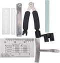Guitar Tool Set, Wireless Guitar Accessories Kit with Sander Radius Gauge String Action Ruler Fingerboard Guards for Electric Guitar Bass Banjo Mandolin Repair and Setup