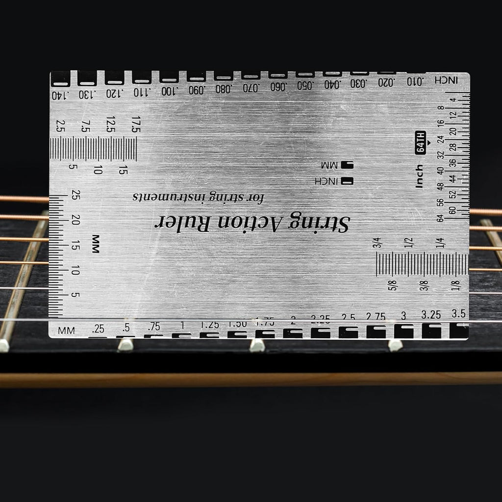 Guitar Action Gauge Ruler,Stainless Steel String Action Ruler for Guitar Repairing Luthier Action Gauge