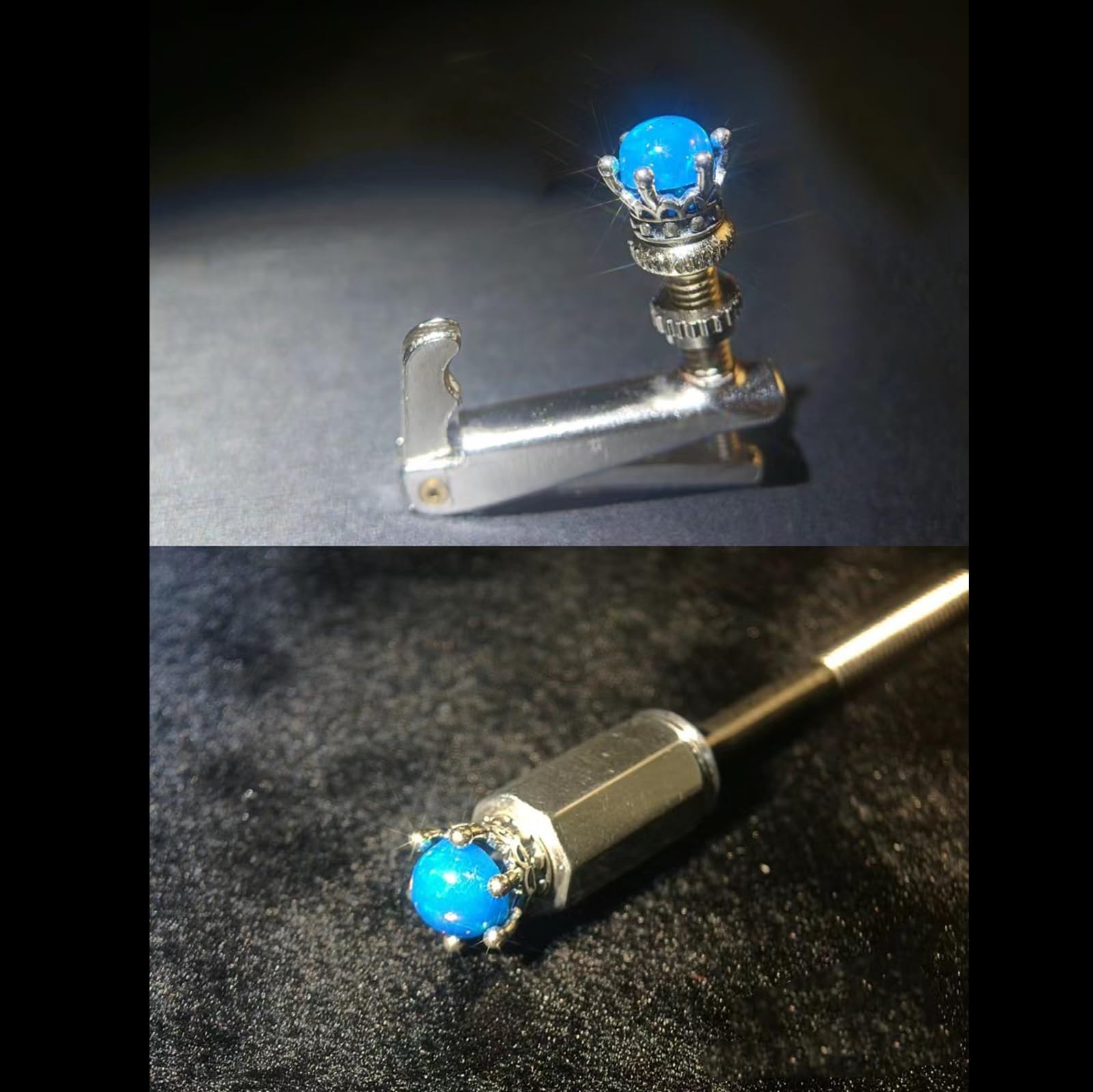 Handmade Creative Violin Fine Tuning Violin Tuners Violin Screw Violin String Adjusters for 3/4 4/4 Violins (20-Sapphire) Fiddle Fine Tuner