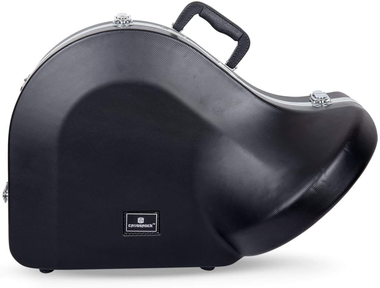 Crossrock Trumpet Case for Bb Horn | Textured Blue Finish with Velvet Interior, Security Lock, Metal Feet & Detachable Strap (CRA861TRBL)