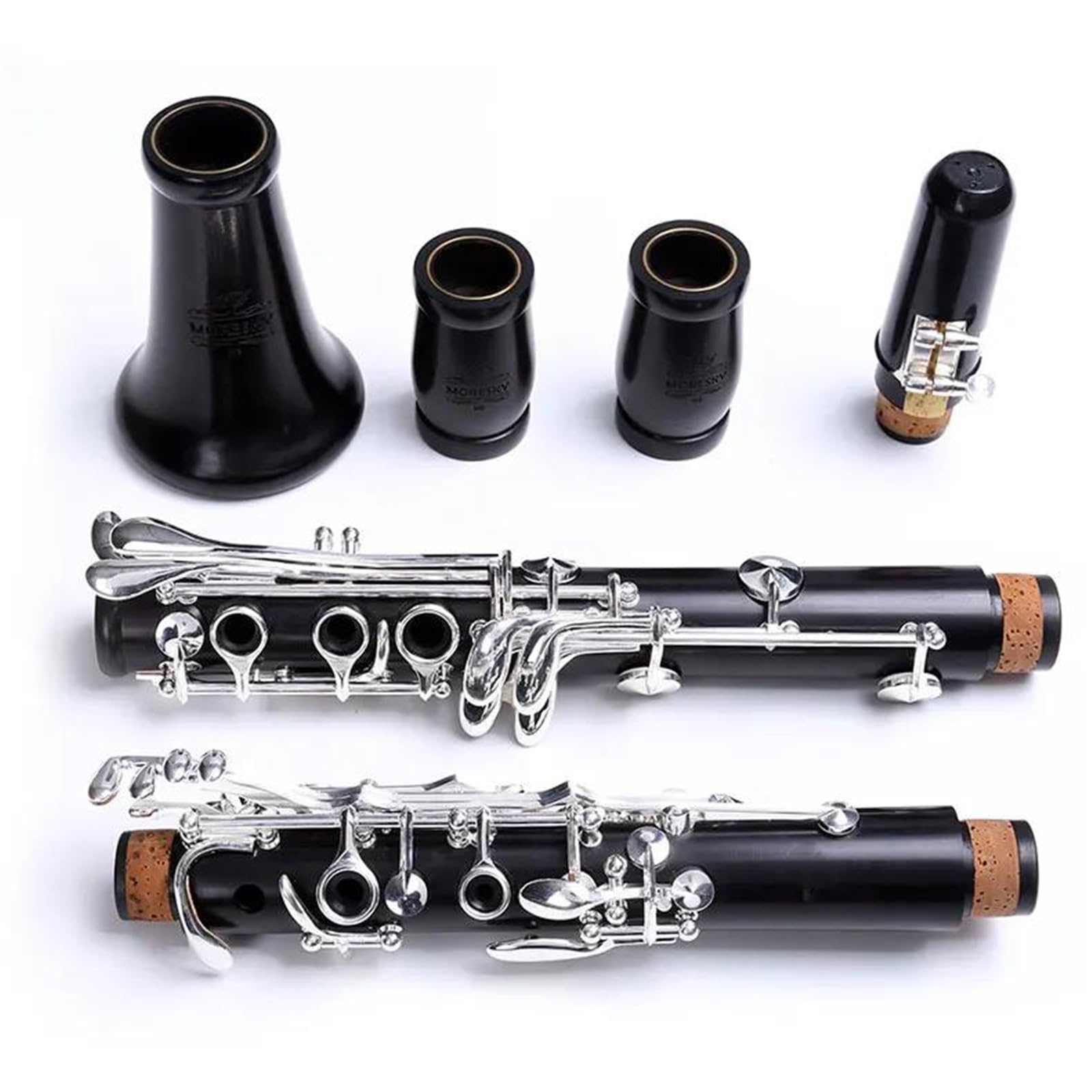 Clarinet Musical Instruments Professional Ebony Clarinet Bb 17/18 Key Silver Plated Ebony Solid Wood(17Key)