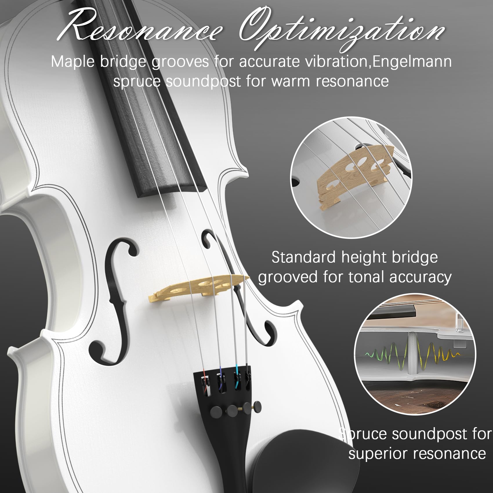 4/4 Full Size Beginner Violin, Acoustic Fiddle Set for Adults, Teens, and Students (Age 12+), with Case, Bow, Bridge, and Rosin (Pink)