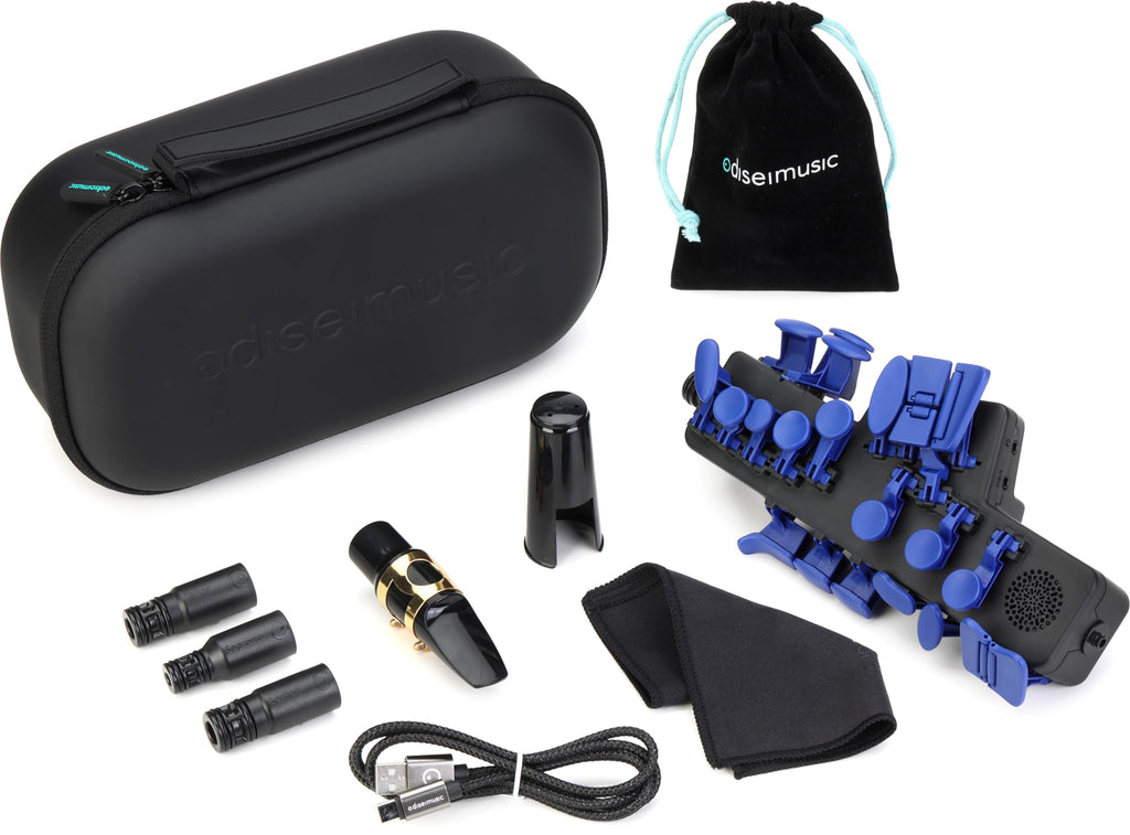 Travel Sax 2 (Black) – Compact Digital Saxophone for Silent Practice Anywhere | Lightweight Electronic Sax with Real Alto Mouthpiece, Built-in Speaker, Bluetooth MIDI/Audio, USB-C, 70+ Internal