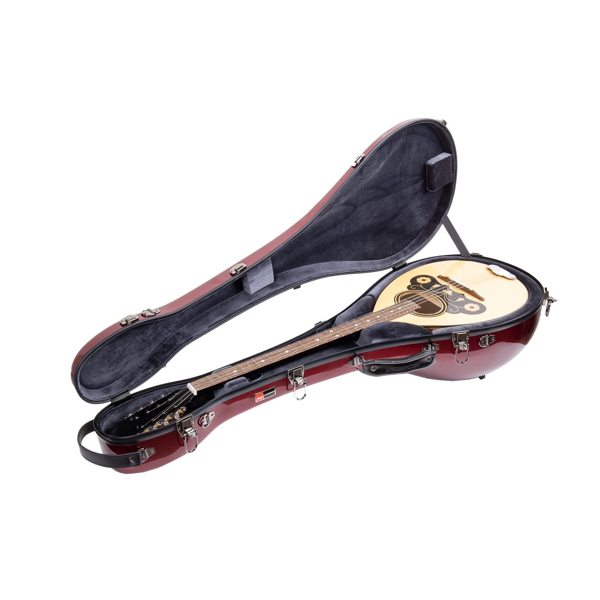 Crossrock Fiberglass Case fits for Trumpet with removable shoulder straps-Black(CRF1020TRBK)