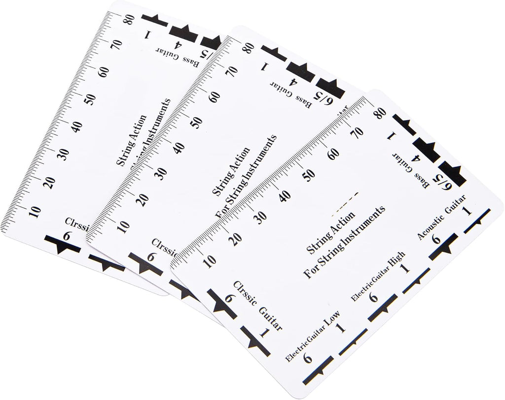 3Pcs Yootones String Action Ruler Gauge Measuring Tool Compatible with Electric Acoustic Guitar Bass