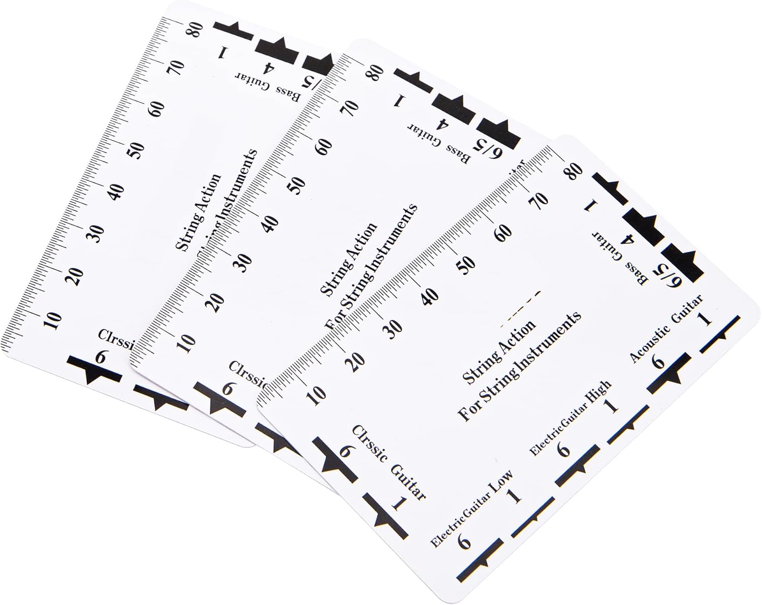 3Pcs Yootones String Action Ruler Gauge Measuring Tool Compatible with Electric Acoustic Guitar Bass