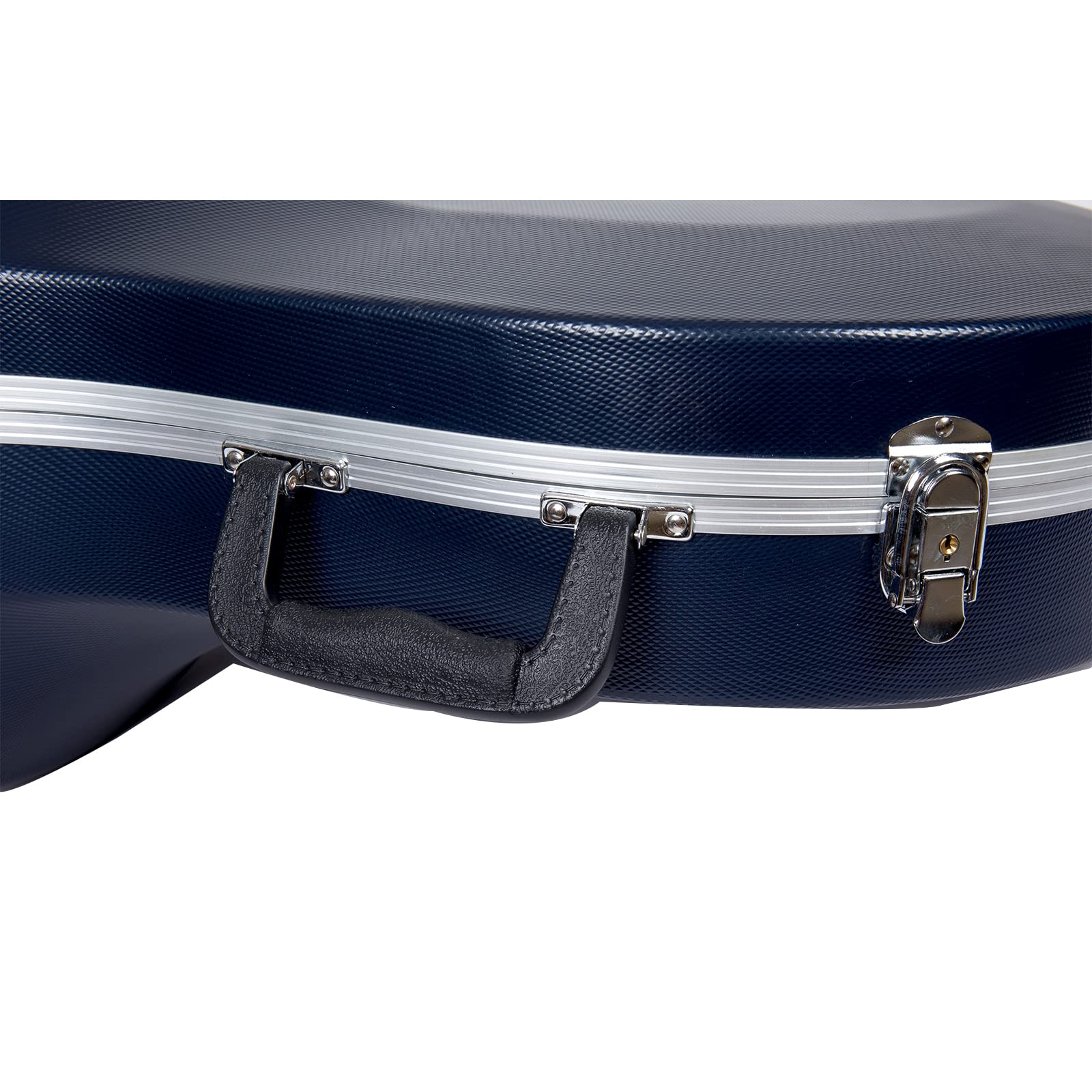 Crossrock ABS Trumpet Case for Bb Horn | Textured Blue Finish with Velvet Interior, Security Lock, Metal Feet & Detachable Strap (CRA862TRBL)