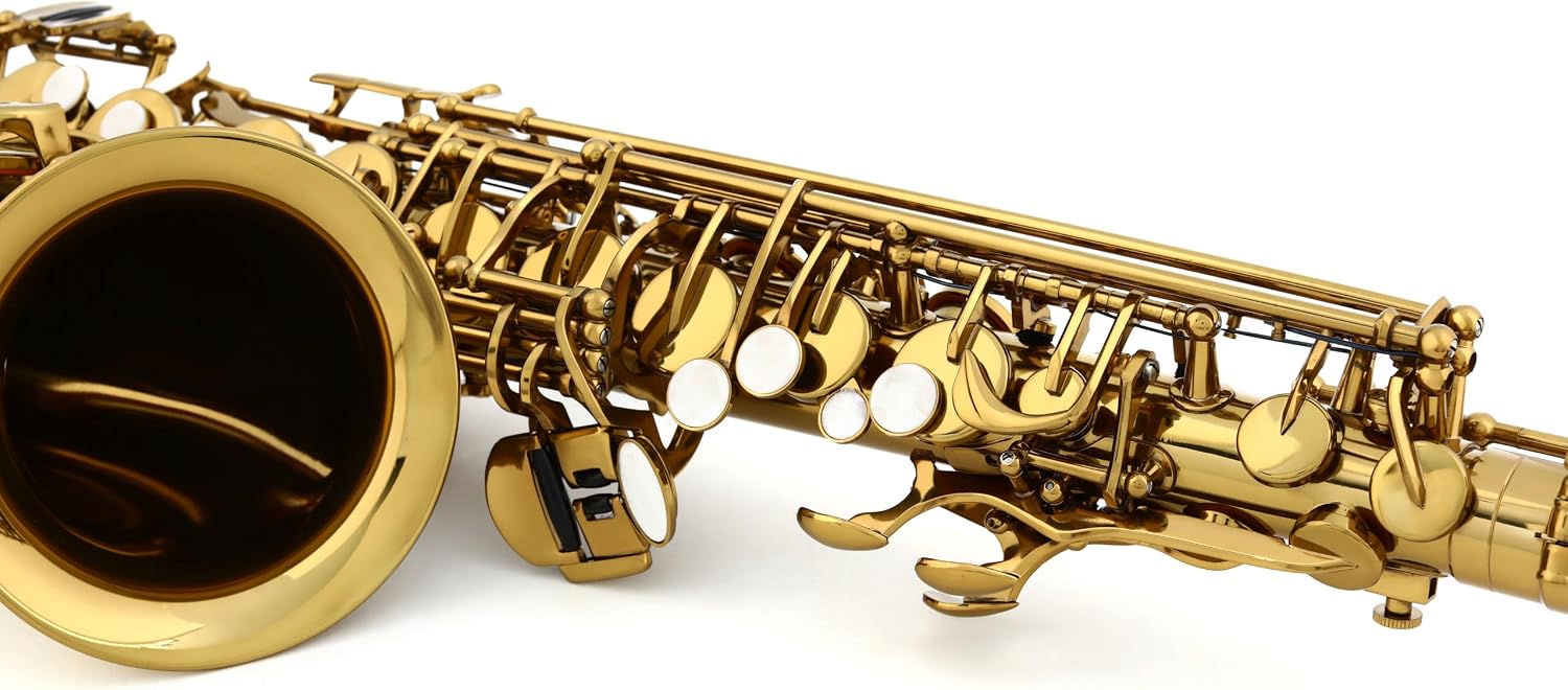 BetterSax Classic Alto Saxophone - Professional-Grade Instrument with Dark Gold Lacquer Finish - Complete Kit for Beginners and Pros - Includes Mouthpiece, Neckstrap, and Durable Case