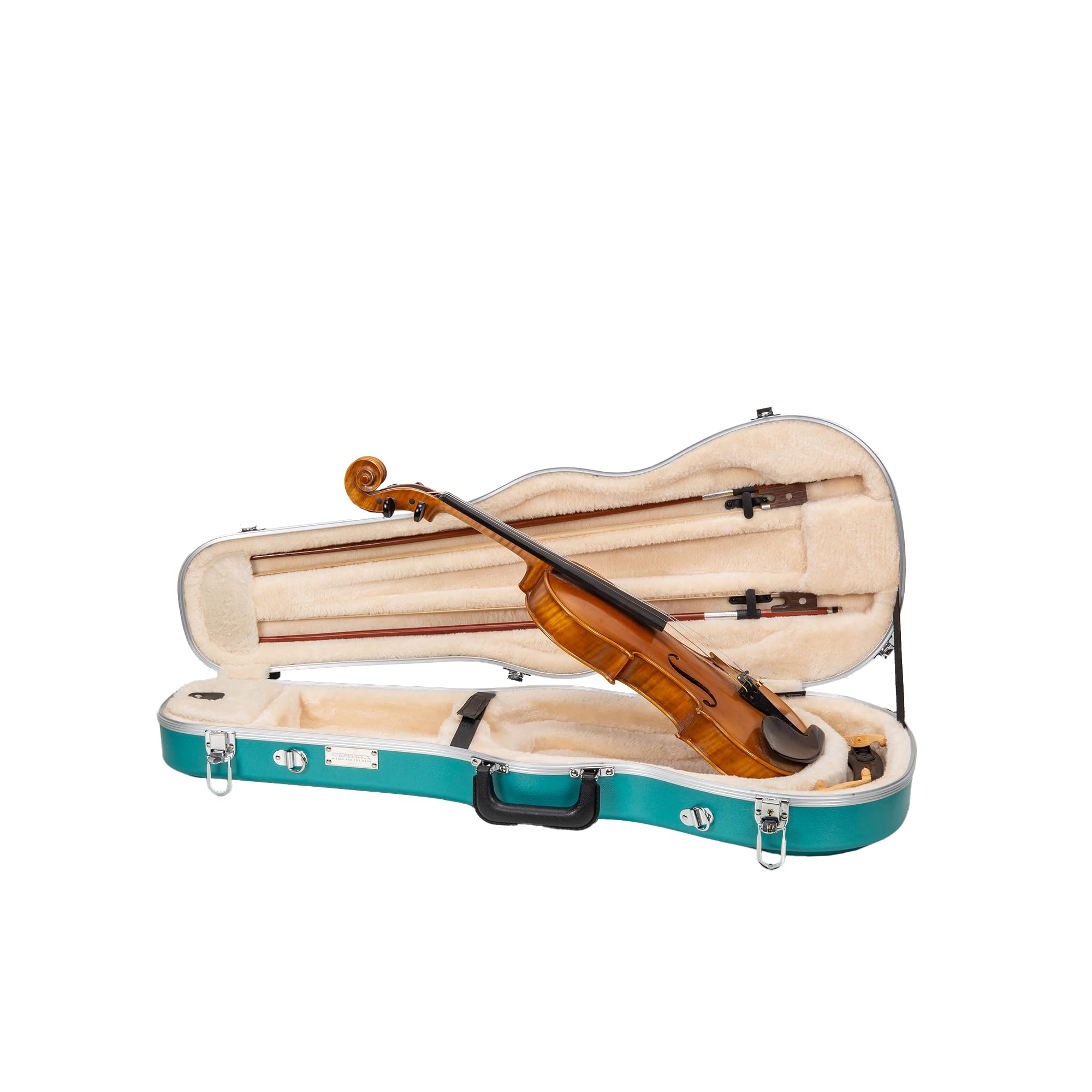 Crossrock Shaped Violin Case for 4/4 Full-Size Violin | Interior Accessory Compartment, 2 Bow Holders, Security Lock, Detachable Shoulder Straps - Black (CRA880VFBK)
