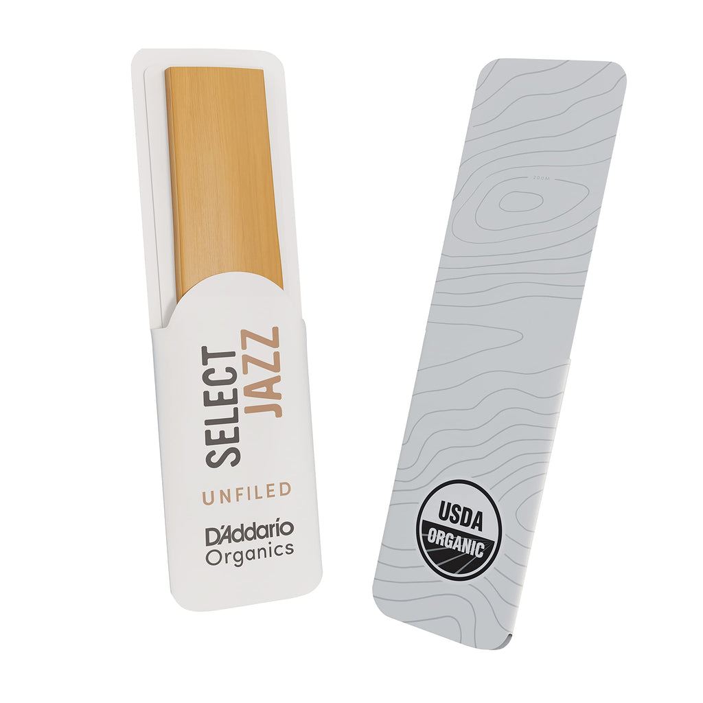 D'Addario Organic Select Jazz Unfiled Alto Saxophone Reeds - Sax Reeds - Individually Sealed - 4 Soft, 10 Pack