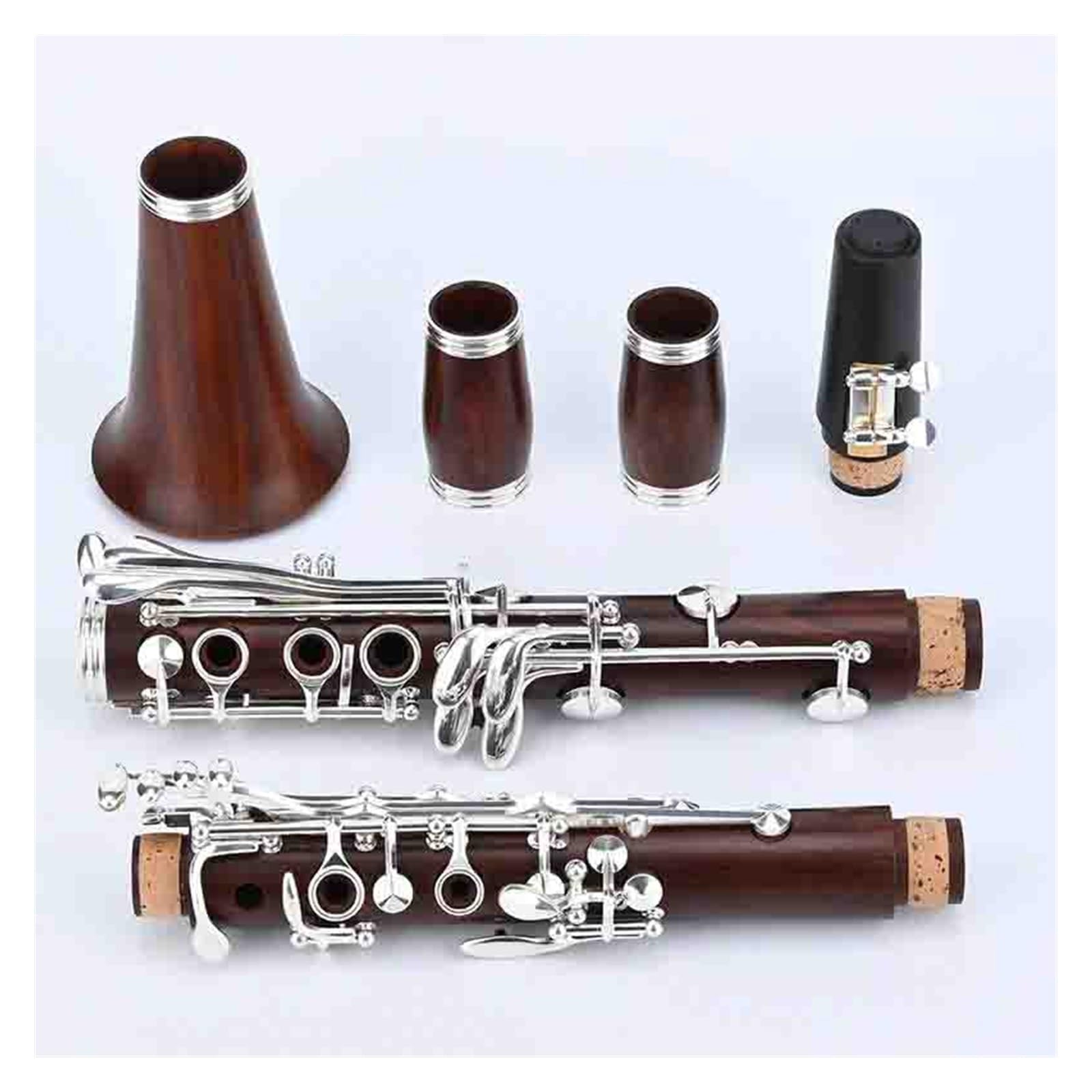 Professional Rosewood 17 Key B Flat Clarinet Silver Plated Clarinet Instrument(5)