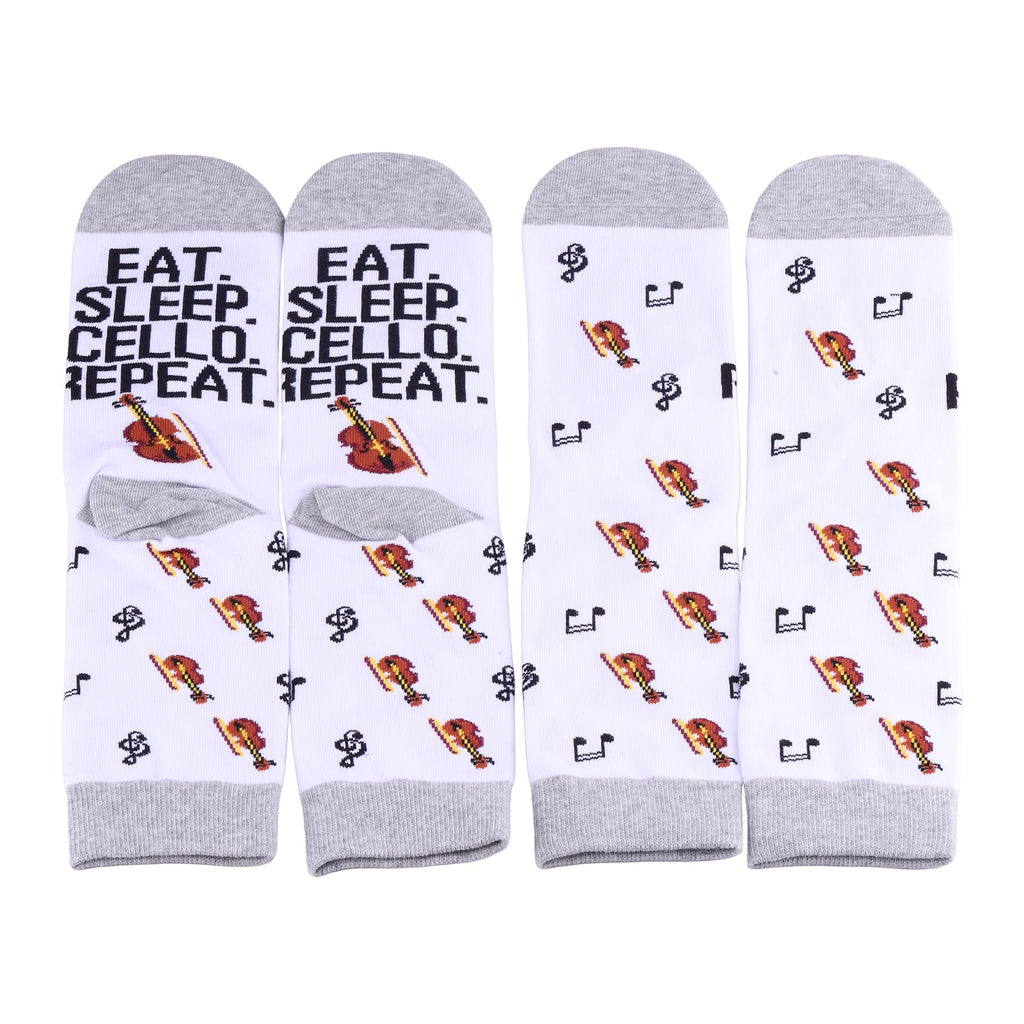 PXTIDY 2 Pairs Cello Inspire Socks Cellos Lover Gift Cellist Gift Celloo Player Musician Socks