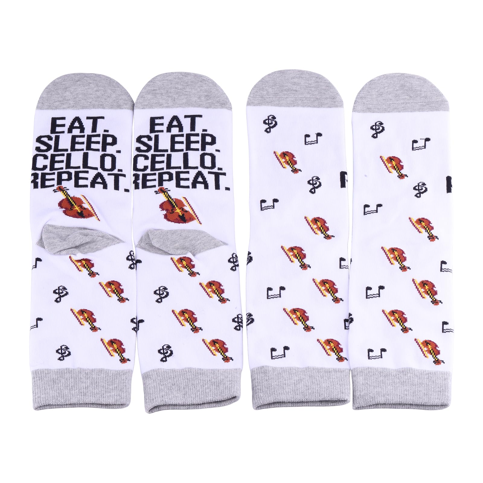 PXTIDY 2 Pairs Cello Inspire Socks Cellos Lover Gift Cellist Gift Celloo Player Musician Socks