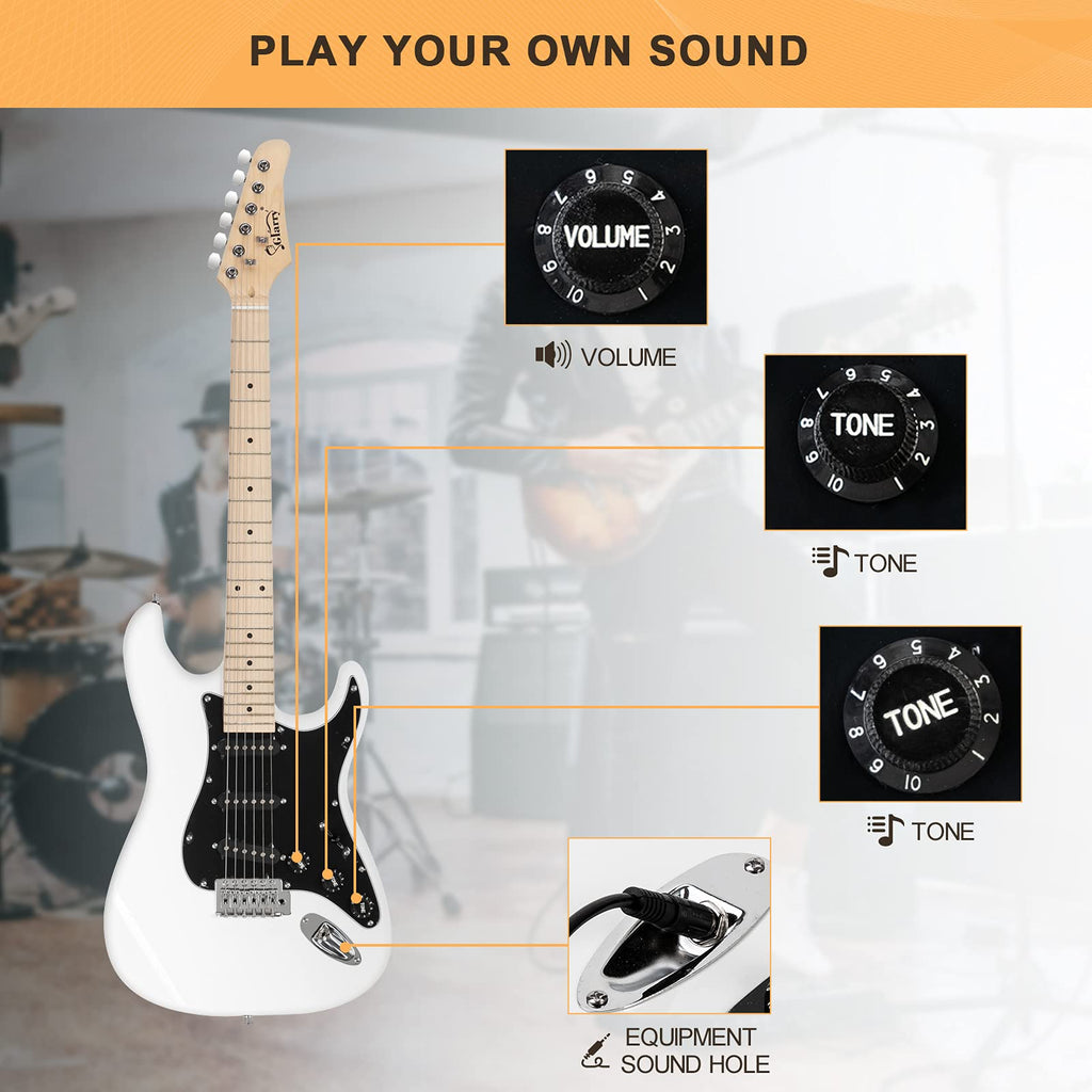 GLARRY Full Size Electric Guitar for Music Lover Beginner with 20W Amp and Accessories Pack Guitar Bag (GREEN, Left Handed 39")