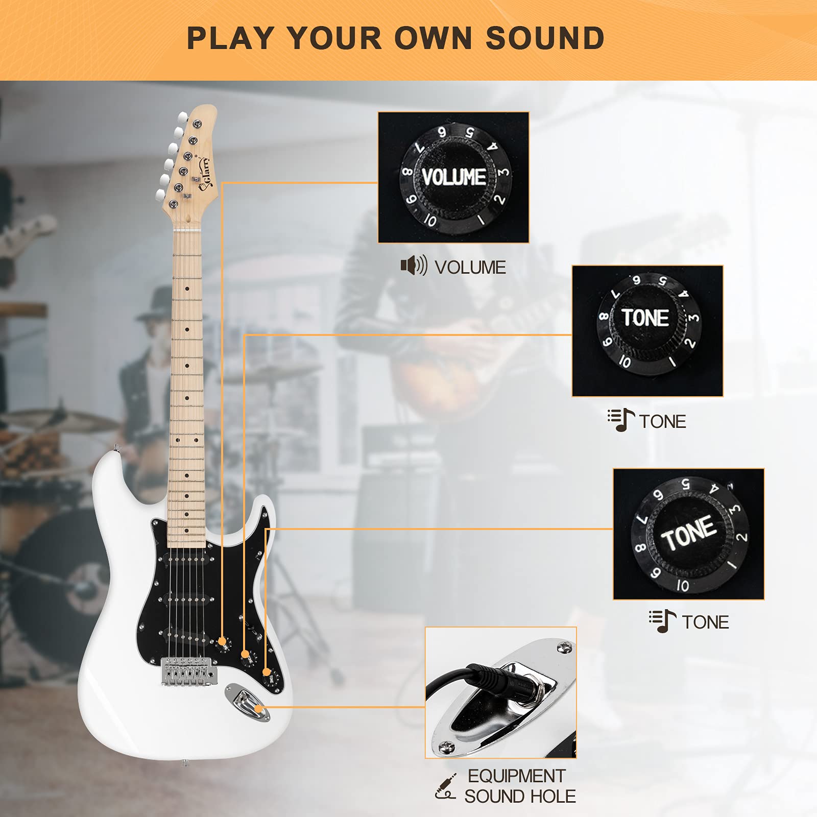 GLARRY Full Size Electric Guitar for Music Lover Beginner with 20W Amp and Accessories Pack Guitar Bag (GREEN, Left Handed 39")