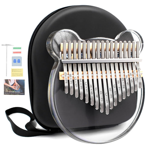 Acrylic Kalimba Thumb Piano,YUNDIE Portable 17 Keys Mbira Crystal Finger Piano, Musical Instruments Birthday Gift for Adult Beginners Professional(Clear) (17 Keys)