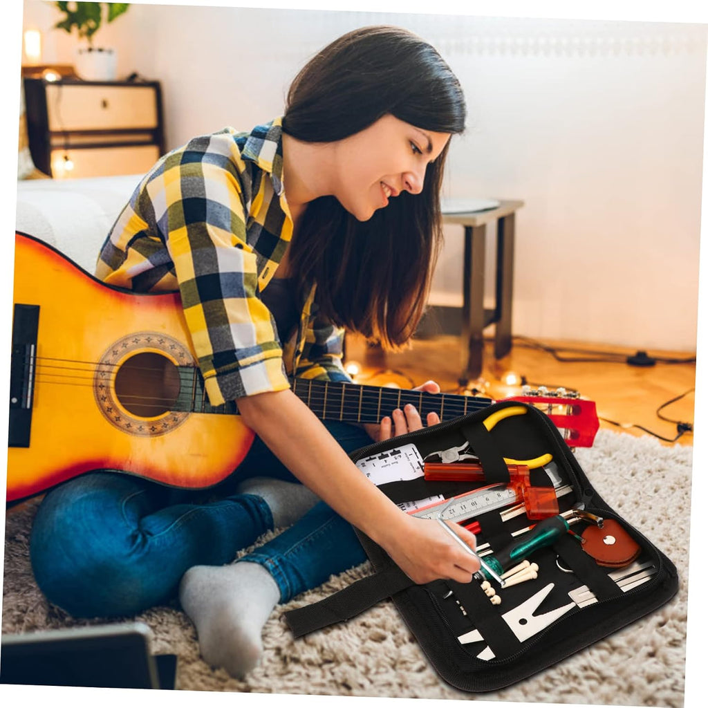 Toyvian 1set Guitar Repair Tool Kit String Cutter Action Ruler Gauge and Maintenance Accessories for Guitar Setup and Adjustments