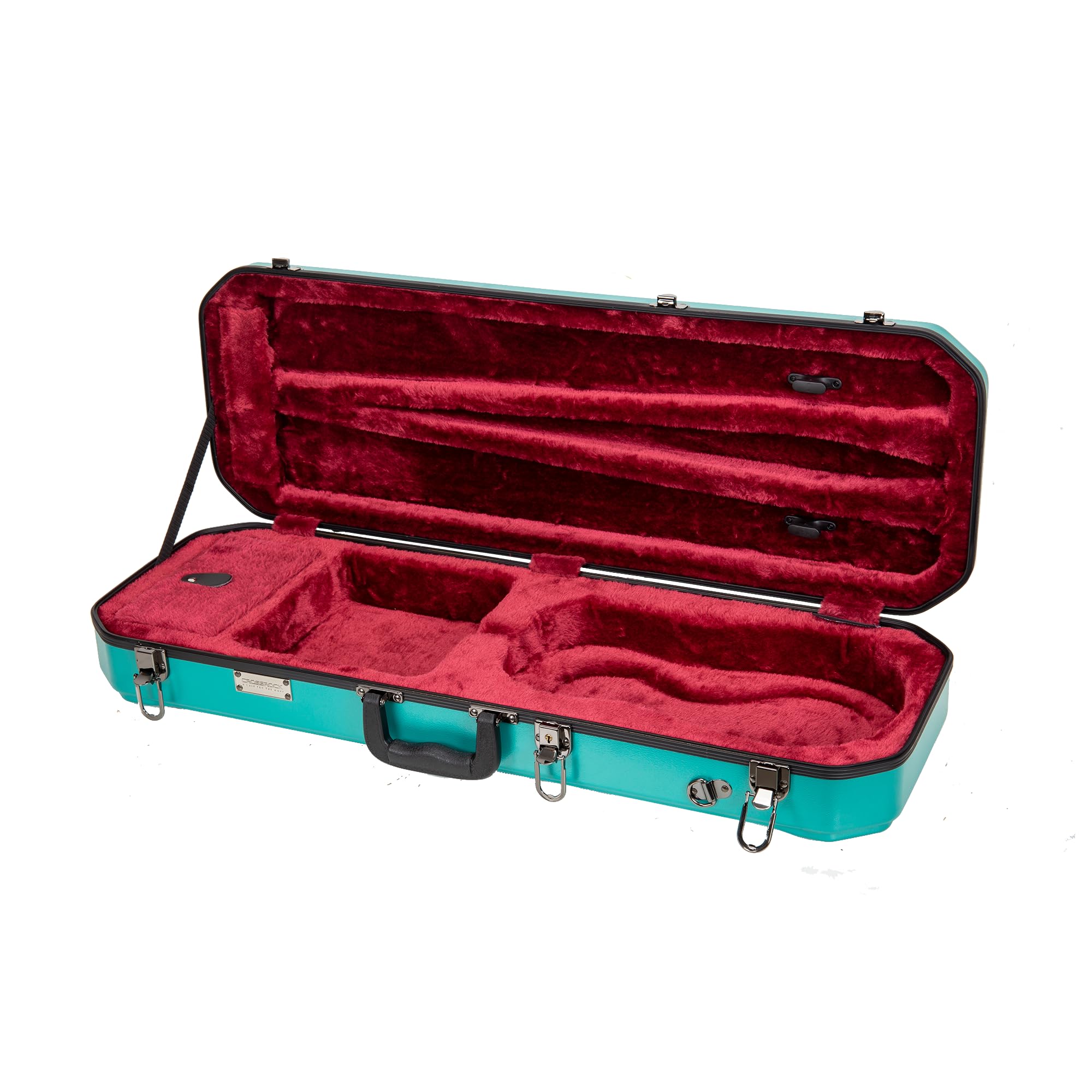Crossrock Shaped Violin Case for 4/4 Full-Size Violin | Interior Accessory Compartment, 2 Bow Holders, Security Lock, Detachable Shoulder Straps - Black (CRA880VFBK)