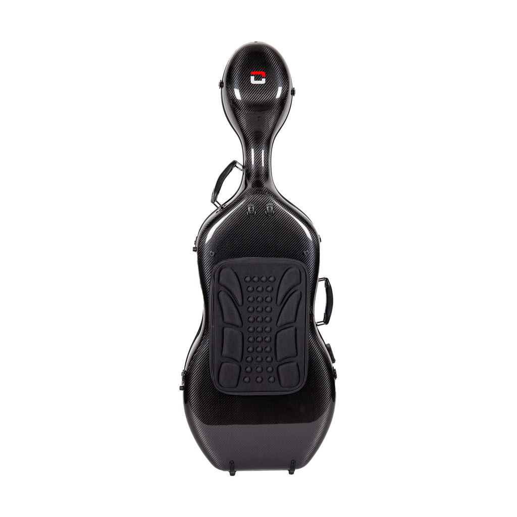 Crossrock Professional 3K Twill Carbon Fiber Cello Case | Fits 4/4 Full-Size Cello | 7lb Ultra-Light Travel-Ready Hardshell | Aerospace Weave Technology & Mirror Black Finish