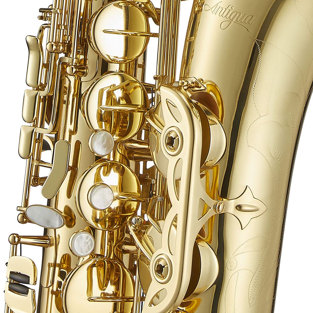 Antigua Winds PowerBell Professional Bb Tenor Saxophone(Yellow brass with lacquered finish/enlarged bell/new neck design/ergonomic design/hand engraving/ABS case)/WRTS4248LQ