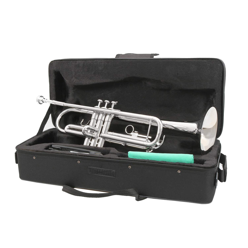 EASTROCK Bb Trumpet Standard Trumpet Set with Carrying Case,Gloves, 7C Mouthpiece, Cleaning Kit, Tuning Rod (Red Antique)