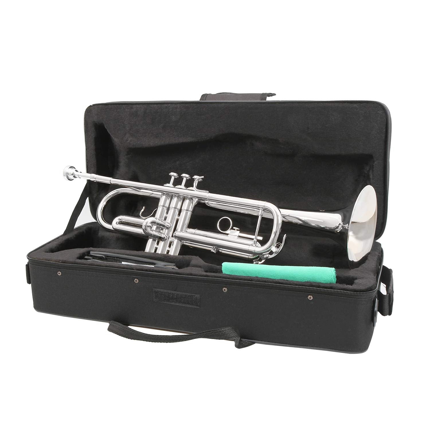 EASTROCK Bb Trumpet Standard Trumpet Set with Carrying Case,Gloves, 7C Mouthpiece, Cleaning Kit, Tuning Rod (Red Antique)