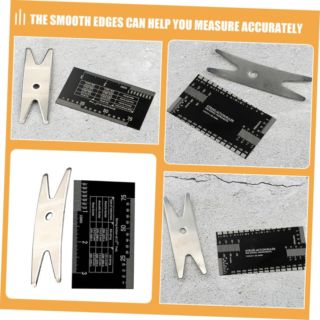 Hemoton Violin Accessories Tool String Action Ruler Guitar Setup Kit String Measuring Ruler Electric Guitar Action Easy to Use and Store