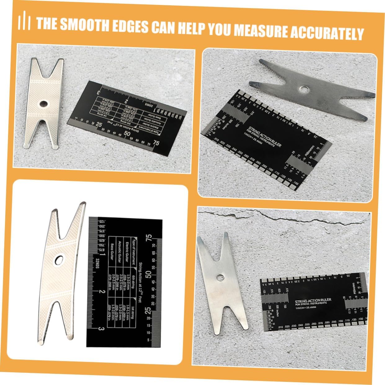 Hemoton Violin Accessories Tool String Action Ruler Guitar Setup Kit String Measuring Ruler Electric Guitar Action Easy to Use and Store