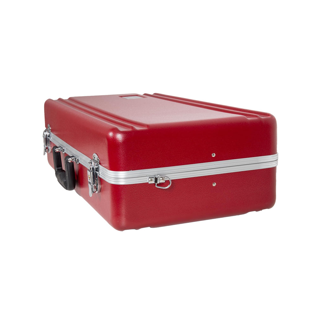 Crossrock ABS Trumpet Case for Bb Horn | Red Finish, Black Velvet Interior, Security Lock, Metal Feet & Detachable Strap