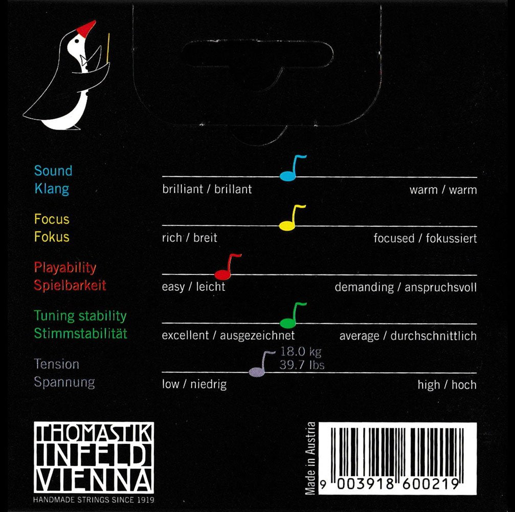 Thomastik-Infeld Dominant Violin String Set, 4/4 Size, Medium Tension - 135B - Synthetic Core A, D, G with Stainless Steel E, Removable Ball - Clear & Balanced Tone, The Reference Standard for Violin