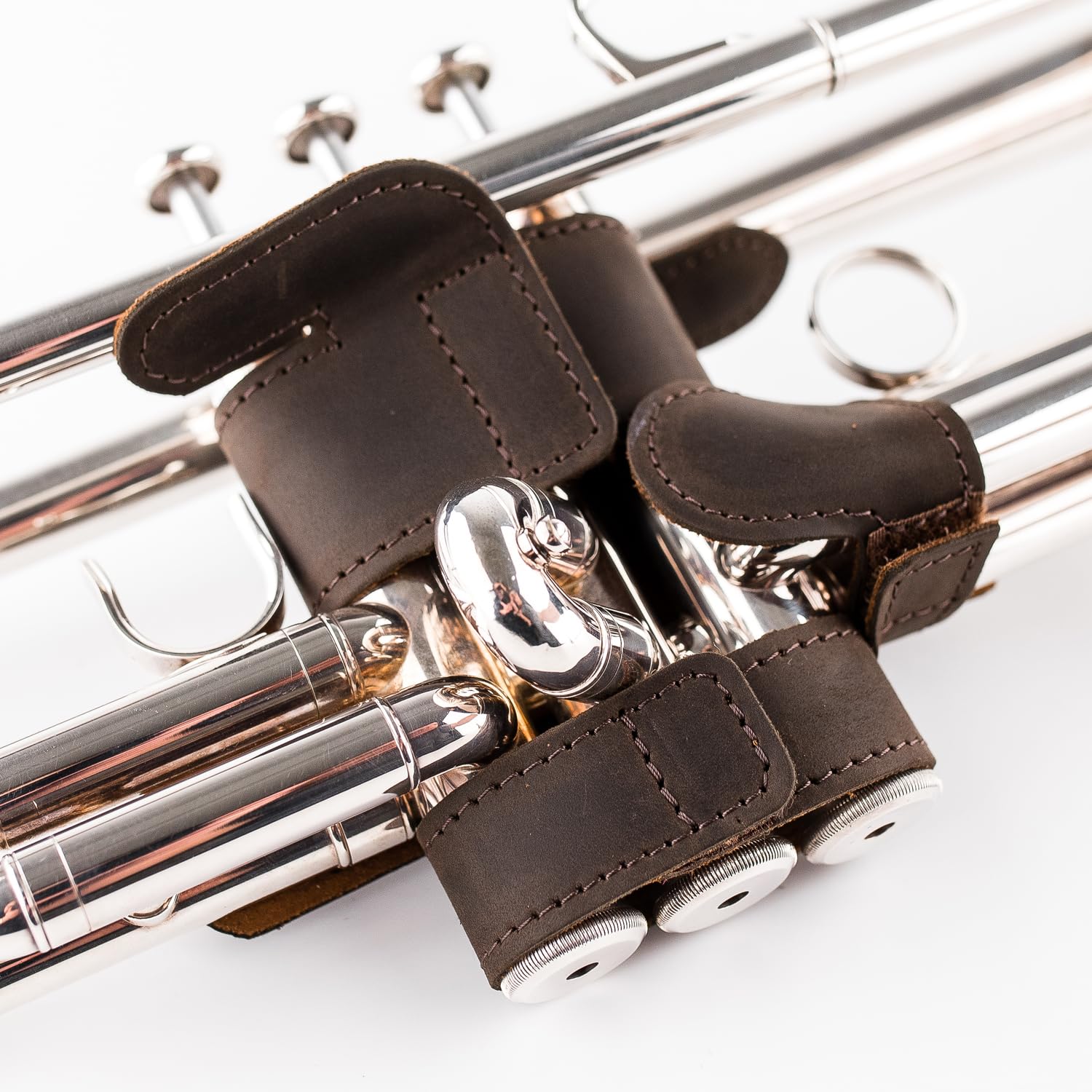 Trumpet Valve Guard XL Genuine Leather Protection Trumpet Valve Cover Valve Wrap (Green)