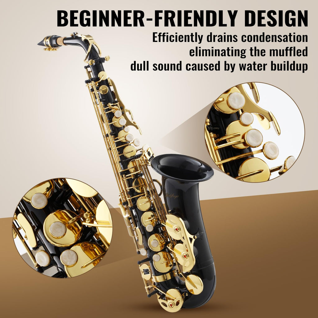LeSage Alto Saxphone E Flat for Beginners Student School Band Alto Sax Gold Lacquer Music Instrument Saxofon With Carrying Sax Case
