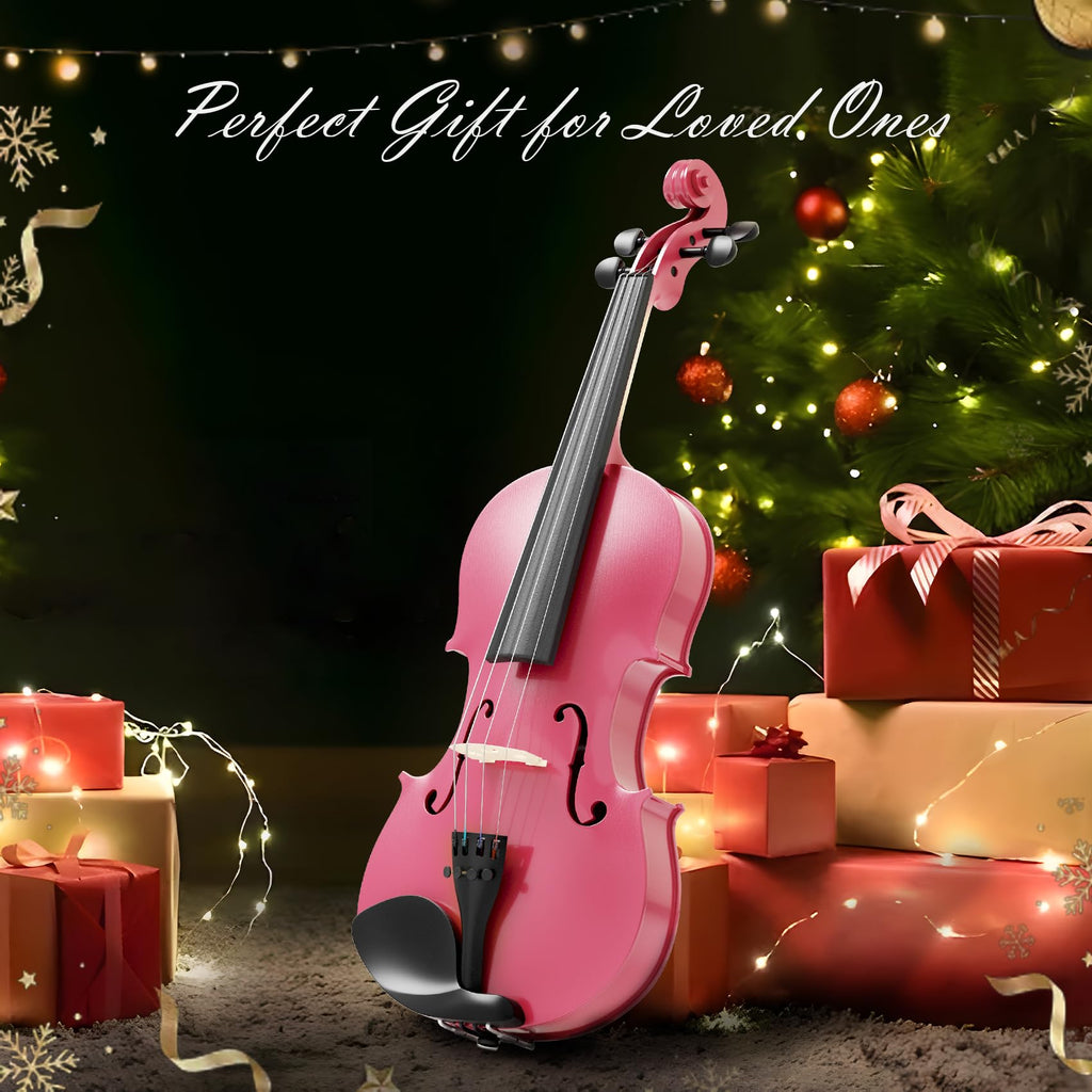 Beginner Violin 4/4, Full Size Violin for Adults, Teens, Student, Acoustic Fiddle Kit with Hard Case,Tuner,Mute,Shoulder Rest,Extra Strings,Cleaning Cloth,Learners Age 12+ (Reddish Brown)