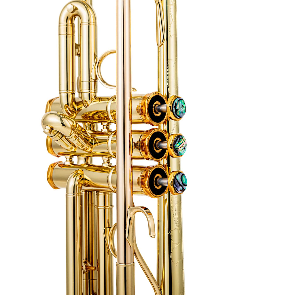 Bb trumpets red gold brass leadpipe mouthpipe advanced student professional trumpet Musical Instruments For Beginner Adults (710 gold brass)