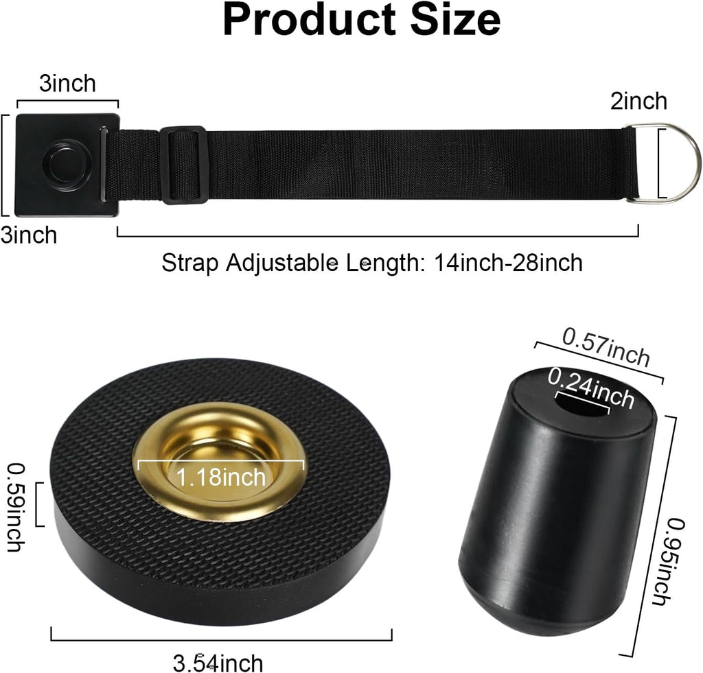 PINKDEER 4-Piece Cello Endpin Anchor Set: Cello Rock Stop with Reinforced Brass Cup & Anti-Slip Rubber Base, Cello Endpin Stopper with Adjustable Strap, 2 Cello Endpin Rubber Tip Floor Protectors