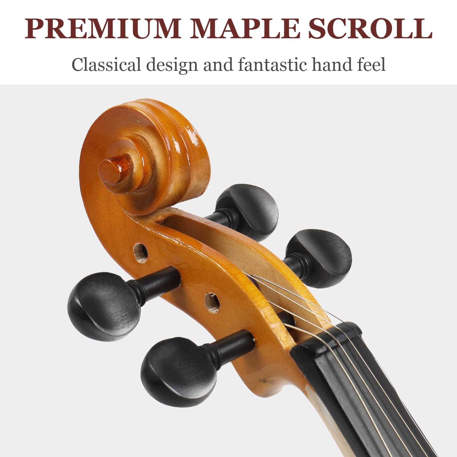 Ktaxon Violin for Beginners Students, Acoustic Violins 4/4, Full Size Fiddle Kit with Case, Bow, Rosin, Adult Teens Learners Age 11+ (Natural)