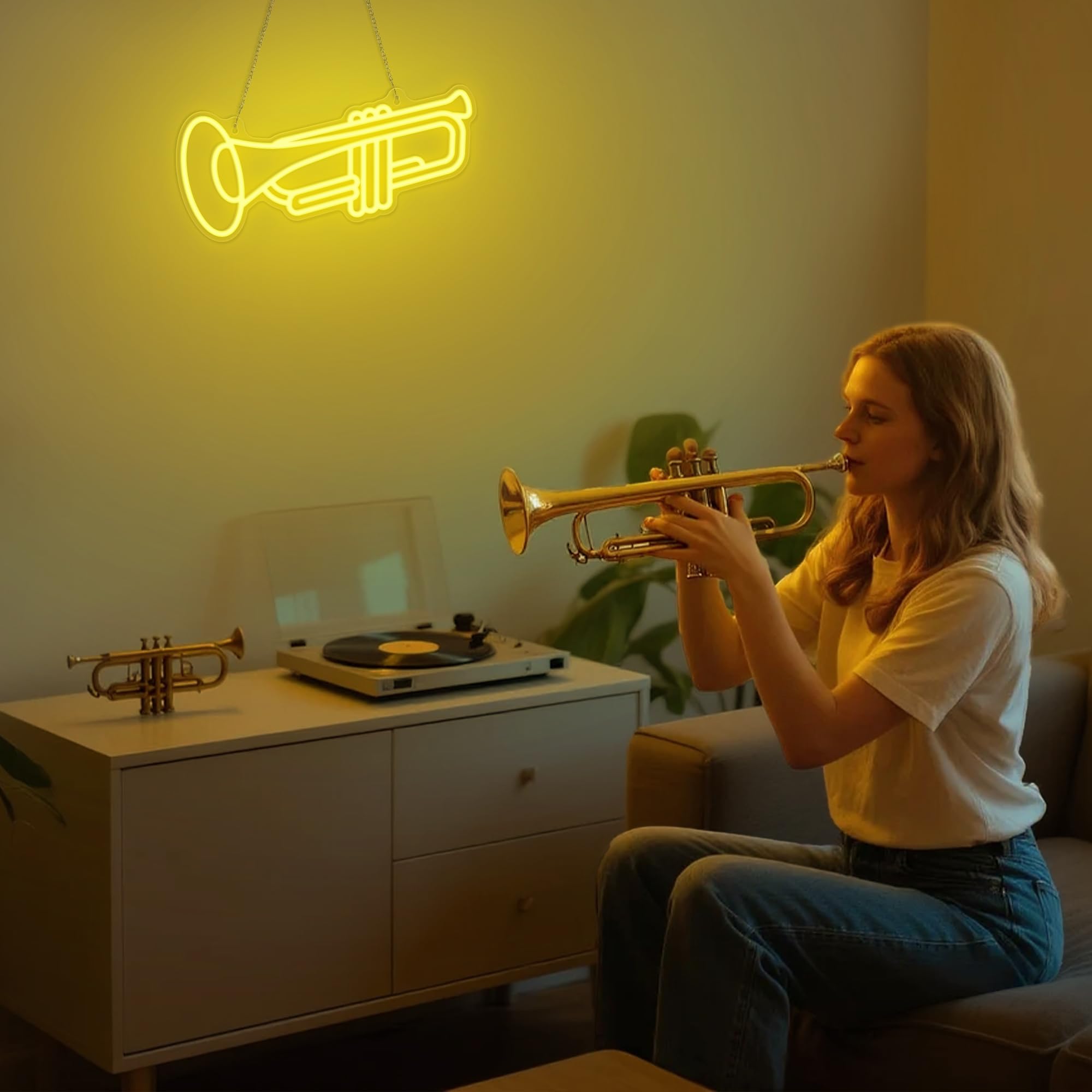 CoolGift Mart Acoustic Guitar Neon Light, Dimmable LED Guitar Neon Wall Sign USB Powered, Decorations for Bedroom Living Room Man Cave Music Studio, Gift for Guitar Players Guitarists Music Lovers