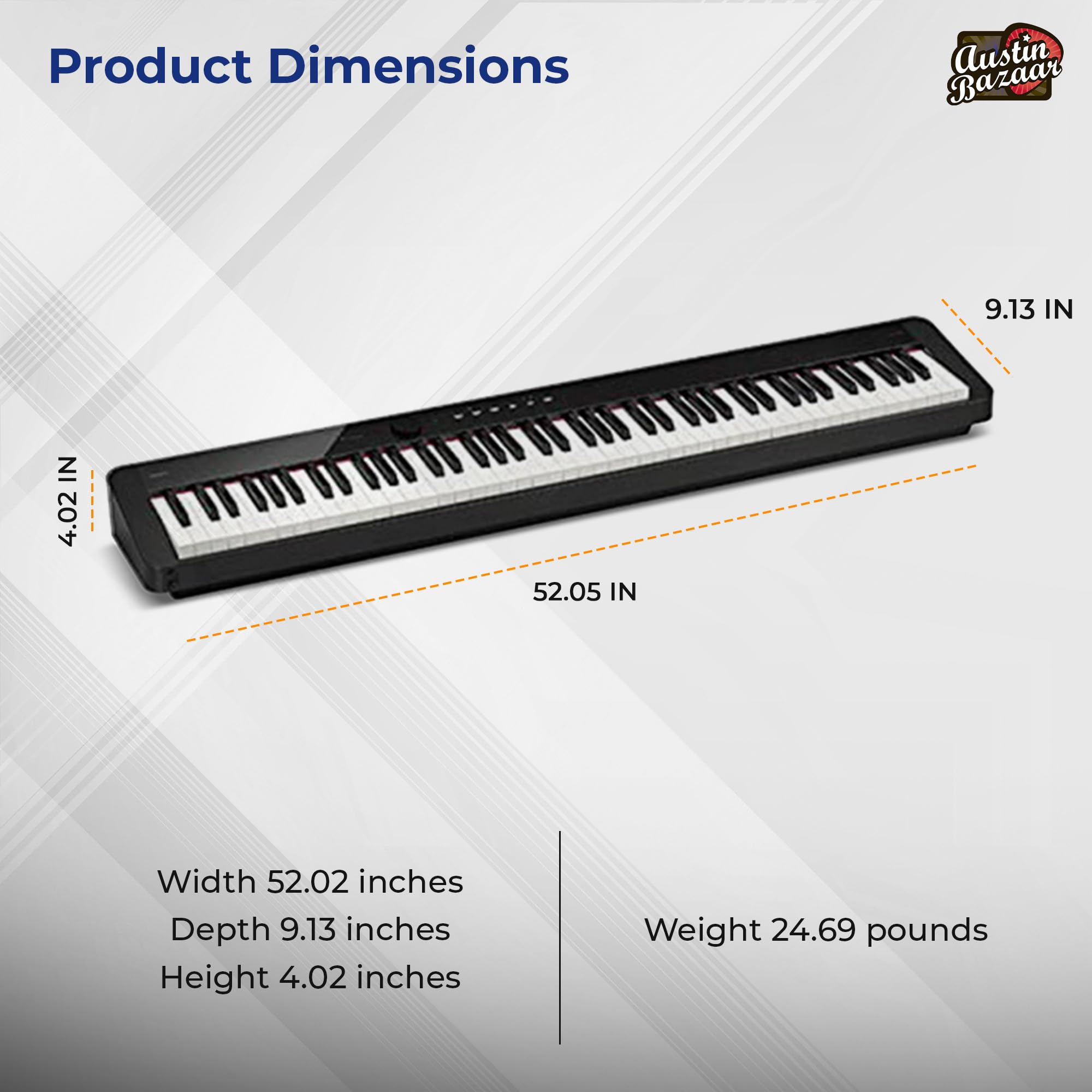 Casio PX-S1100 Privia Digital Piano - Black Bundle with CS-68 Furniture Stand, SP-34 Three Pedal System, Furniture Bench, Instructional Book, Instructional Video, and Austin Bazaar Polishing Cloth
