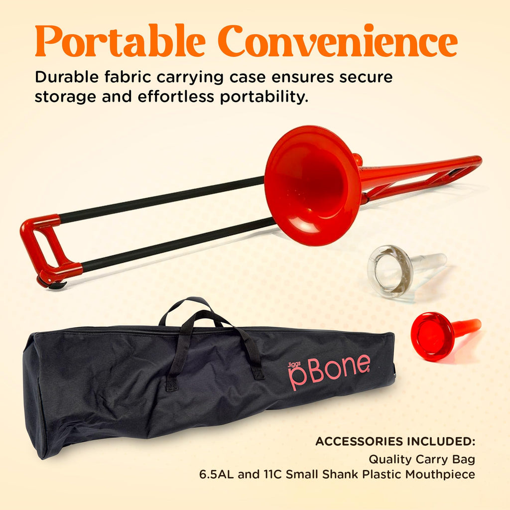 pBone Bb Plastic Trombone - Lightweight pInstruments Design with Ergonomic Grip - Includes Mouthpieces & Carrying Bag - Authentic Bb Sound for Students & Beginners - Durable ABS - Purple