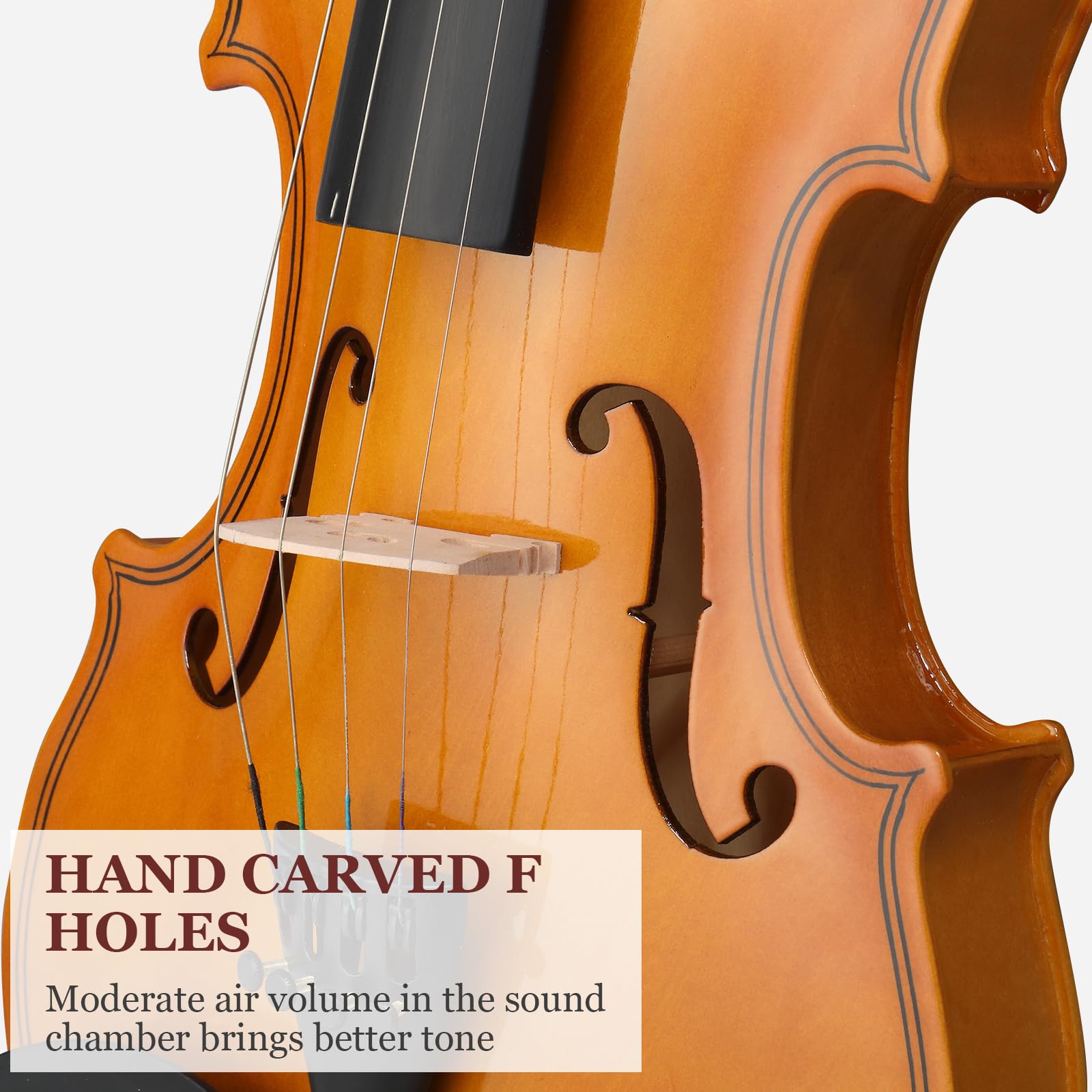 Ktaxon Violin for Beginners Students, Acoustic Violins 4/4, Full Size Fiddle Kit with Case, Bow, Rosin, Adult Teens Learners Age 11+ (Natural)